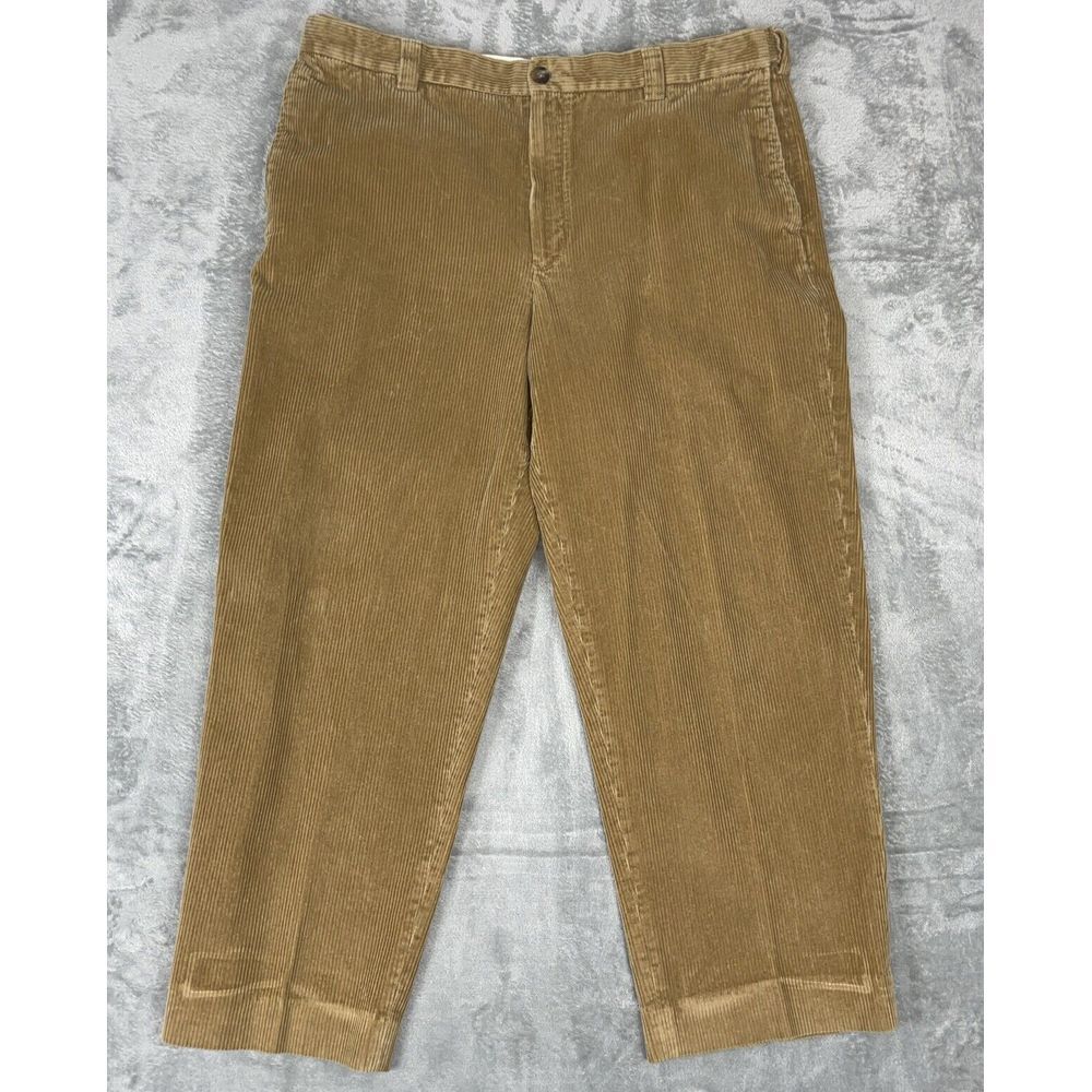 LL Bean Pants Mens 38 x 29 Tan Corduroy Country Pants Straight‎ Classic